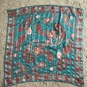 Vintage Paisley Floral Silk Scarf